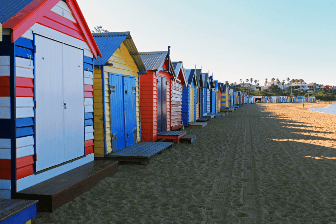 Mornington Peninsula, with its cheerful beach boxes, is a popular day trip from Melbourne.